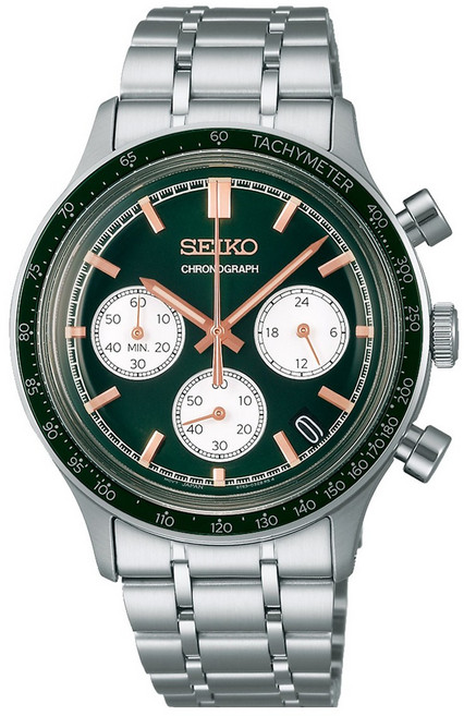 SEIKO 精工 男士 S 系列計時碼錶錶圈金屬腕錶 SBTR057