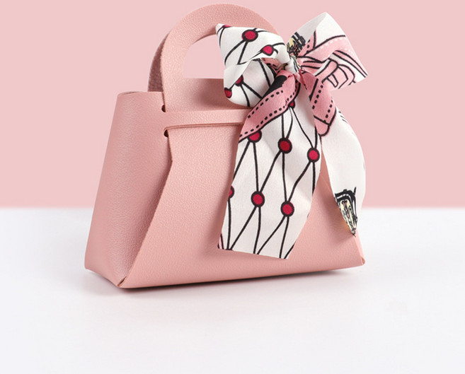 가죽구디백 답례품 스카프 간식 개업 결혼식 대학교 졸업식 대학교 선물 가방, 핑크