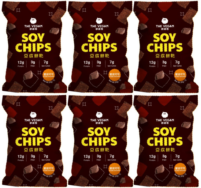 the vegan樂維根 豆皮餅乾 雙倍可可口味 高蛋白質 低卡零食, 30g, 6個