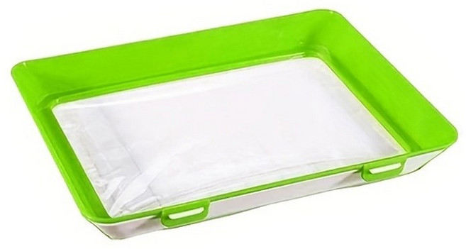 재사용 가능한 보존 트레이 진공 신선도 유지 스택형 냉장고 고기 빵 정리 용기 주방 보관 액세서리, 1pc-green