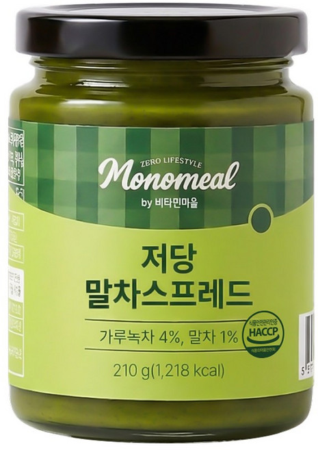 비타민마을 모노밀 저당 말차 스프레드, 1개, 210g