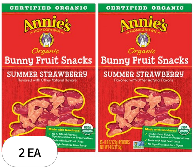 애니스 유기농 토끼 젤리 썸머 스트로베리 5개입, 2개, 115g