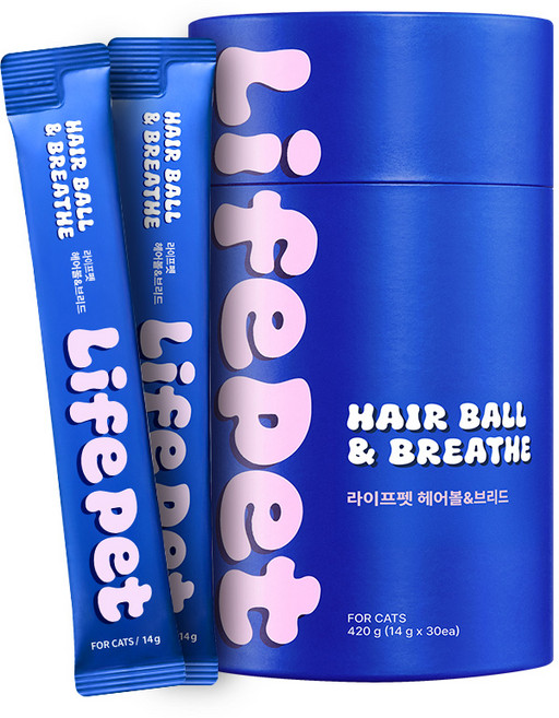 라이프펫 고양이 호흡기 영양제 헤어볼&브리드, 1개, 호흡기/기관지, 30회분