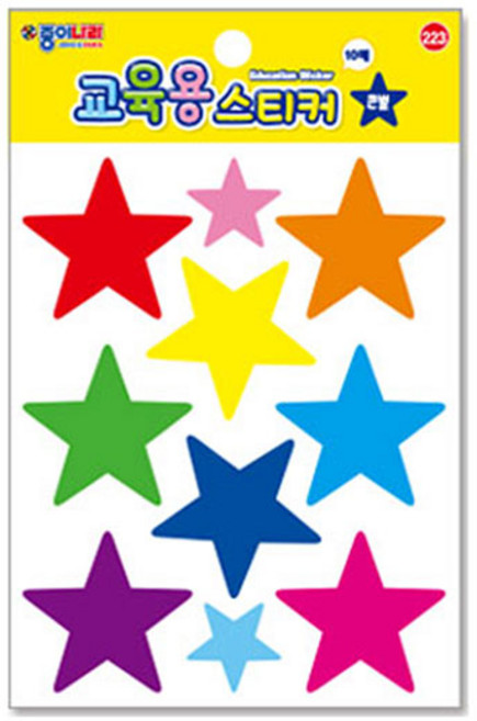종이나라 교육용 스티커 223 큰별, 5개