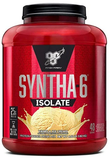BSN 신타6 아이솔레이트 웨이 프로틴 분리유청단백질 바닐라맛 48 서빙 카제인 BCAA, 1.82kg, 1개 - 쿠팡