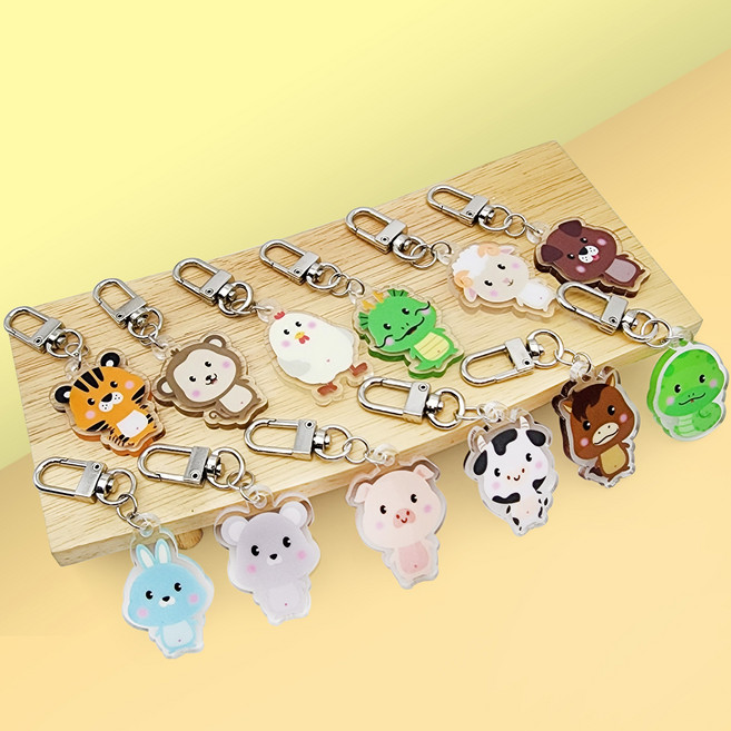 12간지 키링 12지신 차키링 띠별 어린이집 아크릴키링, 12간지_호랑이, 1개