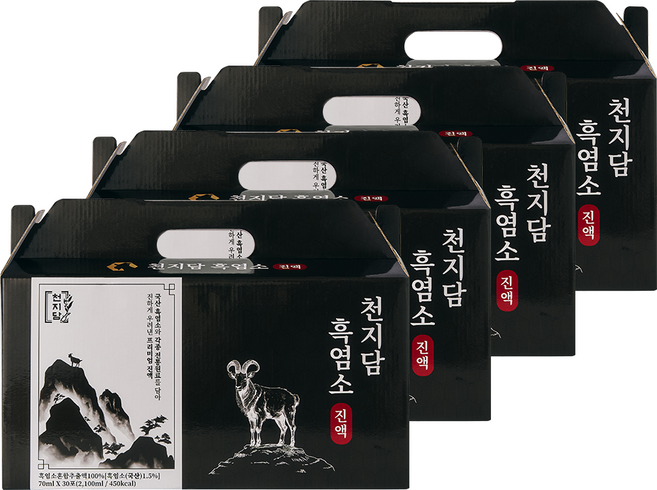 천지담 충북제천 흑염소 진액 70ml (흑염소혼합추출액 100%), 4박스, 2.1L