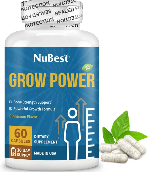 NuBest Grow Power 누베스트 그로우 파워 10세이상 칼슘 마그네슘 비타민 D3 B6 아연 인 종합비타민 성장, 2개, 60정 - 쿠팡