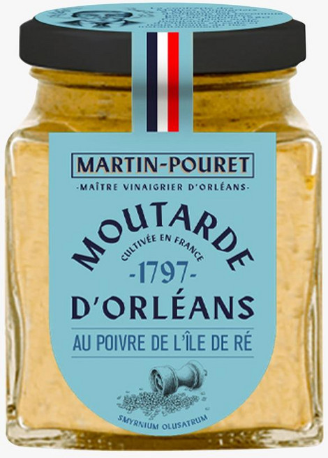프랑스 Martin Pouret 일 드 레 후추를 곁들인 오를레앙 머스타드 200g, 8개