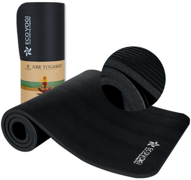 천삼백케이 [천삼백케이] [비투비마켓] 에코요기 홈트 NBR 요가매트, 블랙