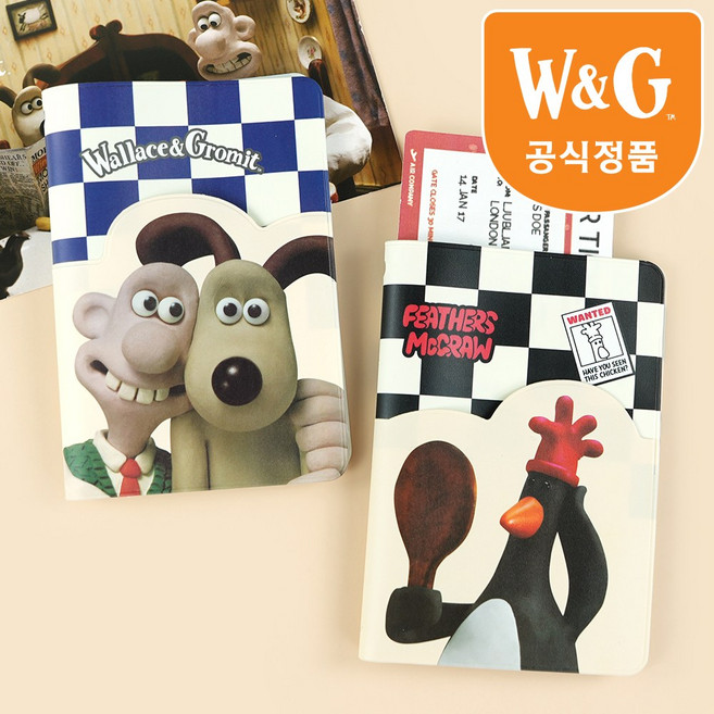 월레스와 그로밋 여권케이스 1종 블랙 1개