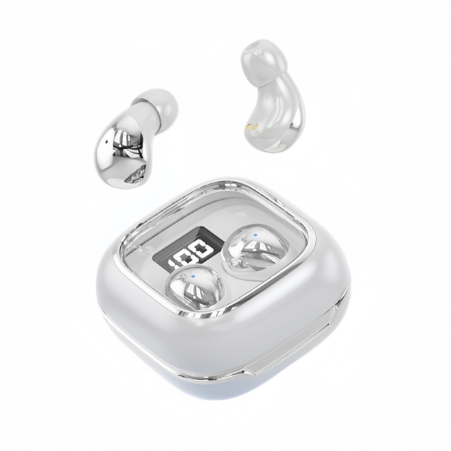 睡眠藍牙耳機 迷你藍牙耳機 48小時長續航 HiFi音效 輕巧佩戴, 睡眠藍牙耳機-白色, 双蓝牙5.49芯片+柏林音質+主動降噪