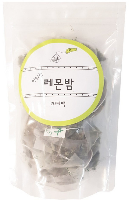 맛있는 허브차 20티백 7종 캐모마일 페파민트 히비스커스 루이보스, 레몬밤 20티백, 1개, 20개입, 1g