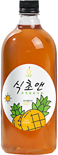 스윗쿡 식초앤 천연 자연 발효 파인애플식초 수제100%, 1개, 1L
