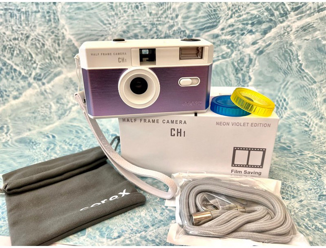 COREX CH1 半格底片相機 附濾鏡 手挽帶 背帶 收納袋, 紫-violet,單主機無底片, 1個