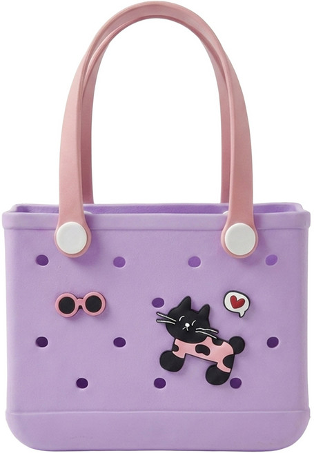 실리콘 수영가방 목욕 가방 수영장 수영복 사우나 물놀이 가방 바구니 방수백 비치백, 라이트퍼플