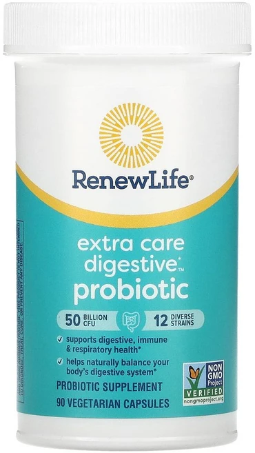 RenewLife Ultimate Flora 엑스트라 케어 프로바이오틱 500억 90정 생배양균 비피도유산균, 1병, 1개 - 쿠팡
