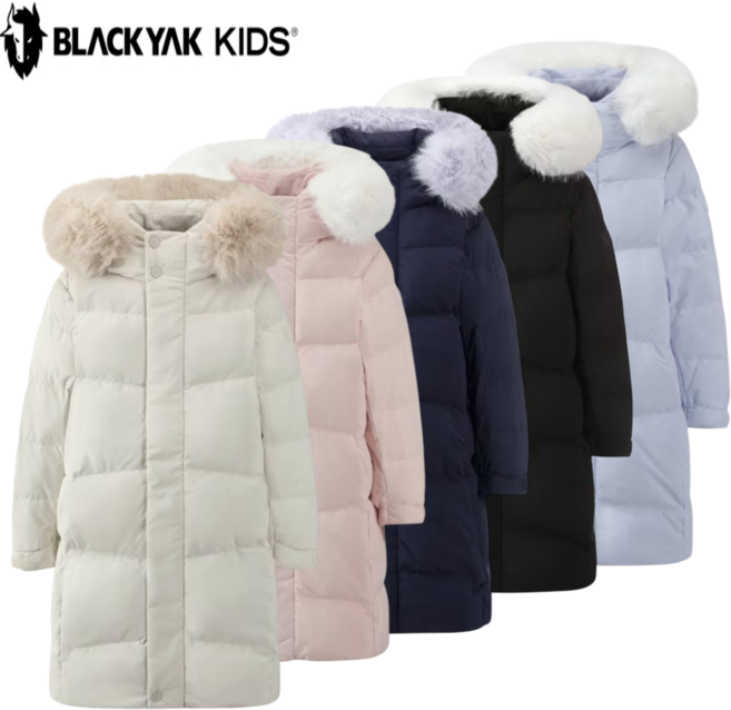 [백화점발송] 블랙야크키즈 남녀 후드 탈부착 롱패딩 스노우롱다운자켓(정가299 000)
