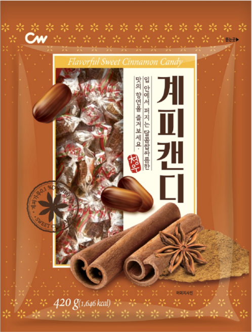 청우 계피맛캔디 420g, 1개