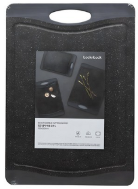 락앤락 항균 마블 도마, 블랙, 8개