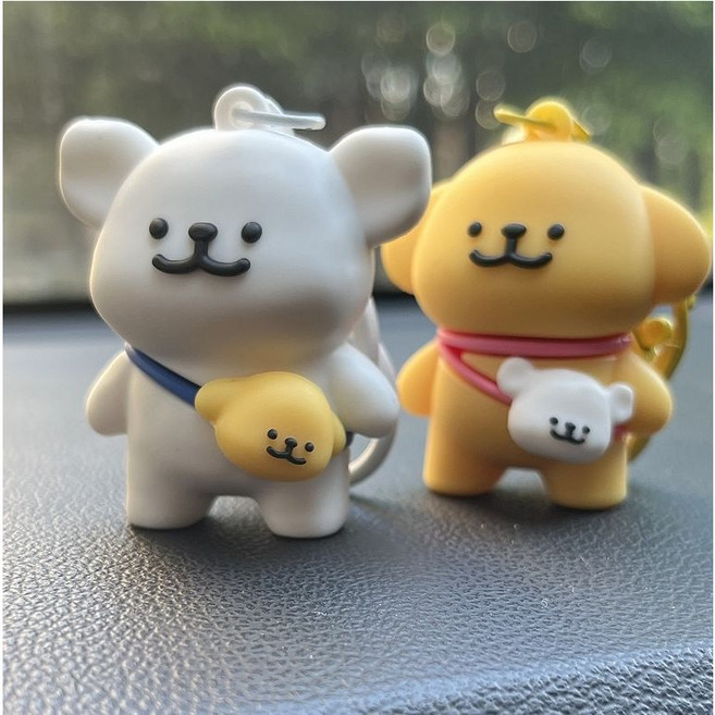 커플템 자석키링 2종세트 귀여운 열쇠고리 우점템 키링, 1개, 떨어져멍멍