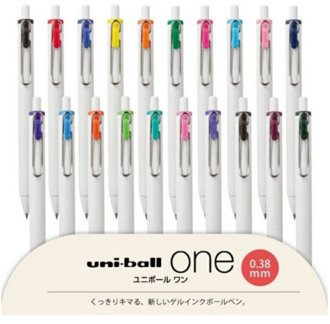 유니볼원 중성 잉크펜 0.38mm, 블루, 10개