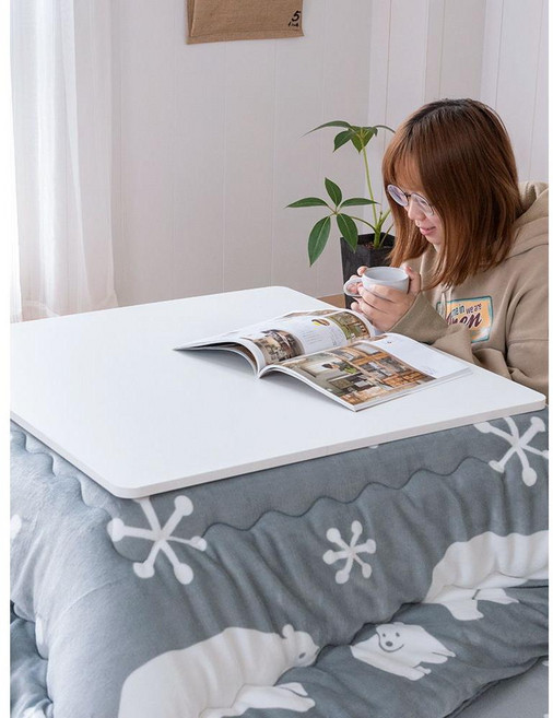 코타츠 일본 테이블 히터 거실 원목 난방테이블 난로 온열 좌식 탁자 캠핑, 코듀로이 이불 세트-옐로우, 모으다