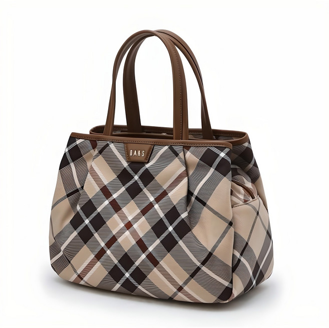 닥스 브라운 체크 토트백