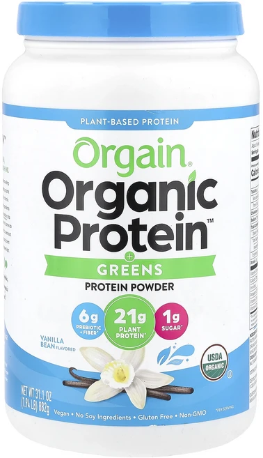 새해 건강을 선물하세요 Orgain Organic Protein™ + 그린스 프로틴 파우더 식물성 바닐라빈 882g(1.94lb) 특별관리진행, OrgainOrganicProtein그린스프로틴파우더식, 882g, 1개 - 쿠팡
