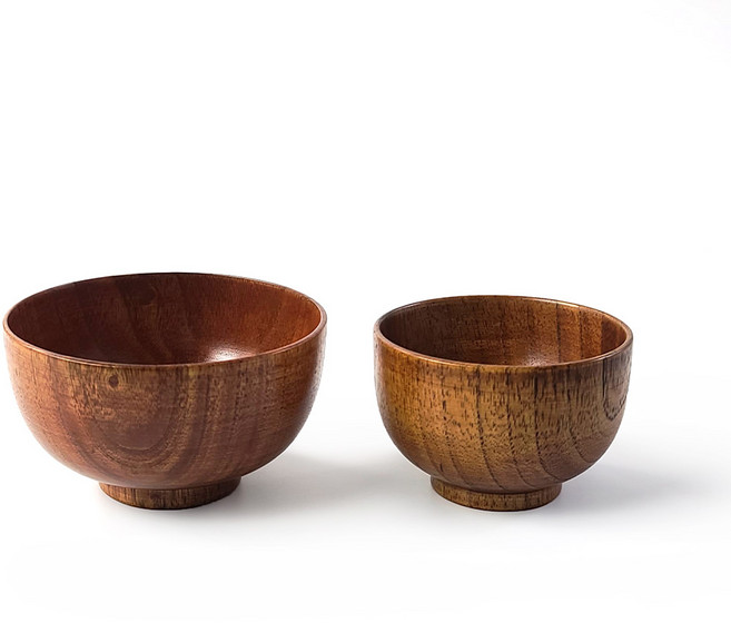 가벼운 통 원목 밥그릇 국그릇 식기 캠핑 시리얼 대접 공기 볼 친환경, 통원목 밥그릇(11.5cm), 1개