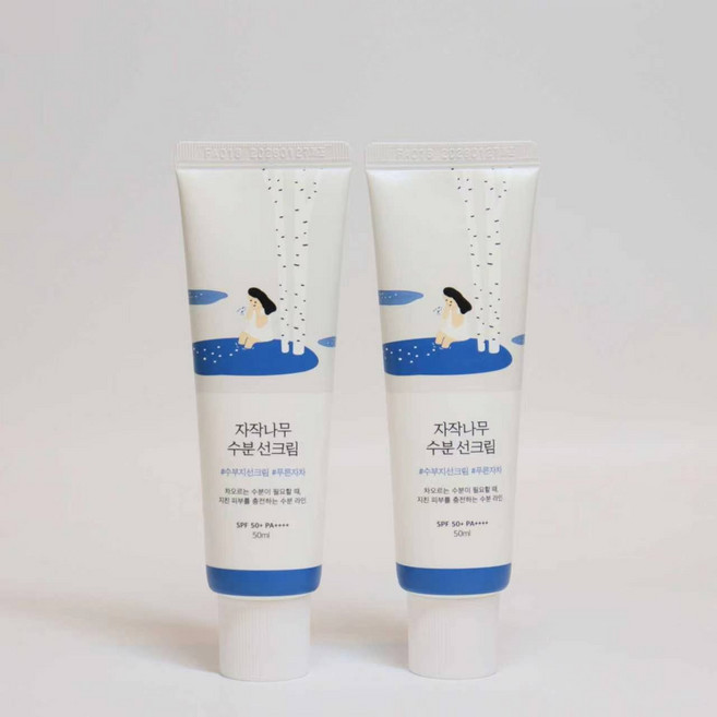 라운드랩 자작나무 수분 선크림 SPF50+ PA++++, 2개, 50ml