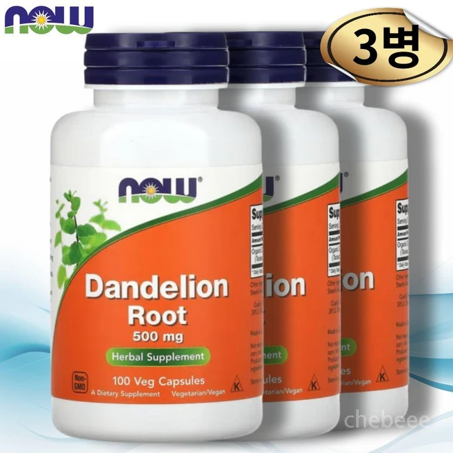 나우푸드 민들레 뿌리 500mg 베지 캡슐 100정, 3개 - 쿠팡
