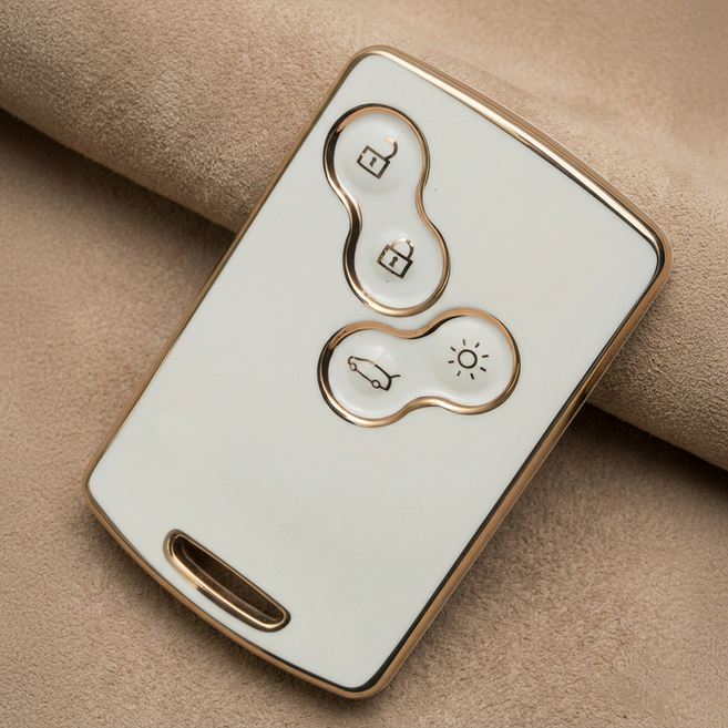 르노삼성 SM3 SM5 SM7 QM3 QM5 호환 스마트 차 키케이스 키홀더 TPU 키커버 리모컨, TA60(4버튼), 화이트