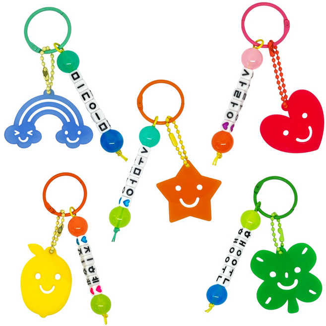 맘아트 DIY 한글 이름 아크릴 펜던트 키링 만들기, 꽃, 1개