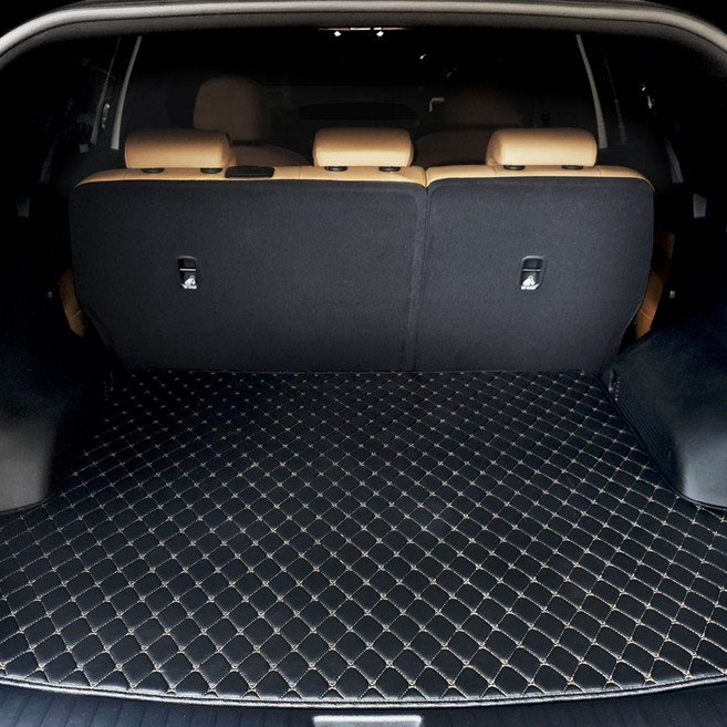 가온 퀼팅 가죽 트렁크매트 전차종, 블랙-블랙