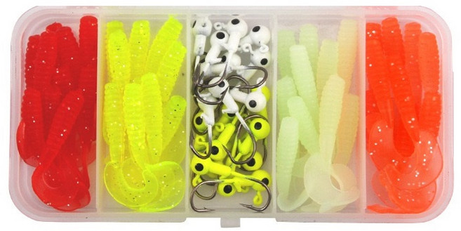 FISHHUNTER 루어 그럽웜 테일웜 지그헤드 원투 농어 쏘가리 미끼세트, 2g