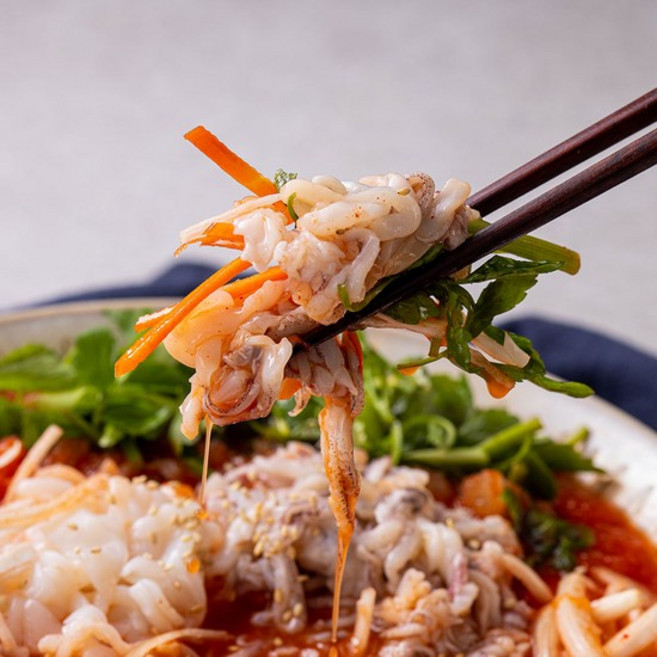 한치 물회 2인분(다리살/몸통살 200g+야채 120g+물회소스 400g)*2, 05.한치물회 다리살+몸통살(2인분), 1개