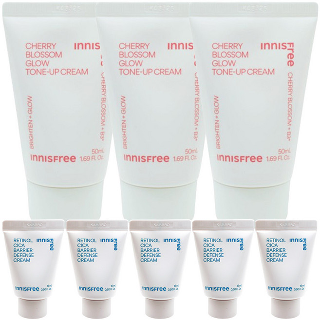 이니스프리 왕벚꽃 글로우 톤업 크림 50mL 3개+(장벽크림10mlx5개 증정), 1개