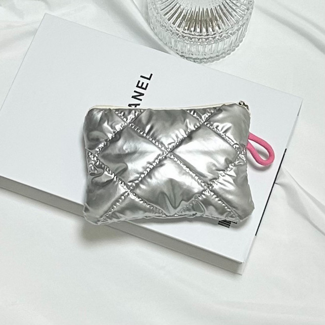 유스토어 실버 리본 다이아 미니파우치