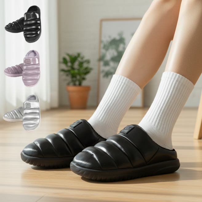 나이키 여성 패딩 슬리퍼 버로우 따뜻한 방한 털 신발