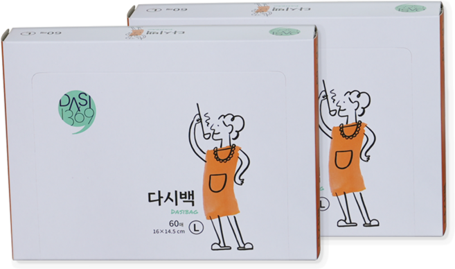 다시백 대형 60매 X 2팩 II 나만의 돋보이는 국물 레시피, 대(L)
