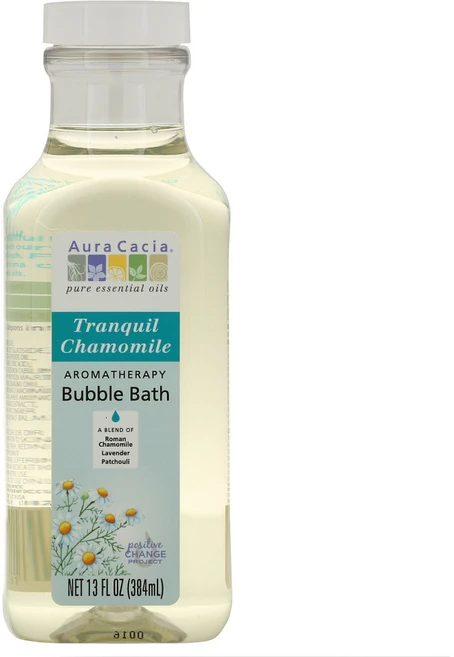 Aura Cacia 아로마테라피 버블 배스 트랜퀼 카모마일 384ml(13fl oz) 2팩, 384ml - 쿠팡