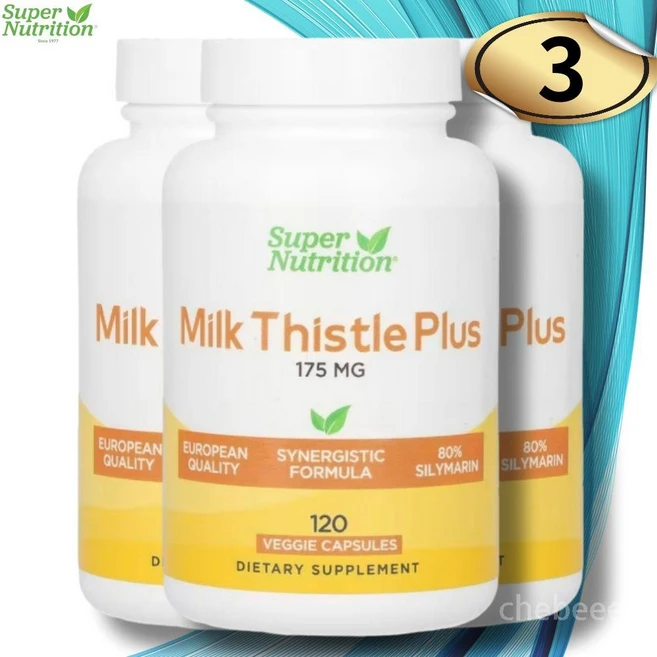 슈퍼뉴트리션 밀크씨슬 플러스 175mg 120베지켑슐, 3팩, 120정 - 쿠팡