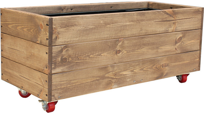 포그미 베란다 이동식 텃밭화분 원목 아파트 옥상 베란다 방부목 플랜트박스 직사각 화단 홈가드닝 블루베리화분