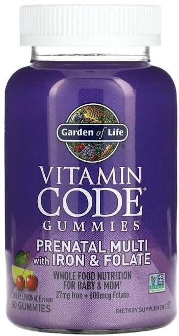 가든오브라이프 비타민 코드 젤리 철분과 엽산이 함유된 산전 멀티 체리 레모네이드 90구미젤리, 90정, 1개 - 쿠팡