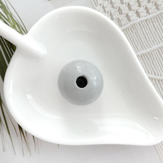 헤세드 컬러 나무구슬 우드구슬 우드볼 마크라메 공예재료 (10개), 그레이