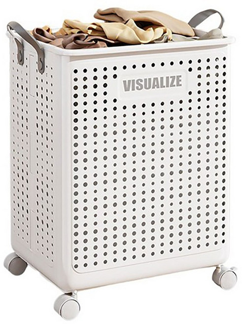 원티크 이동식 접이식 빨래바구니, 화이트