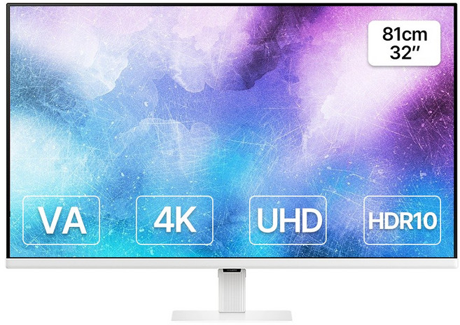 삼성전자 32인치 UHD 4K 고해상도 모니터 화이트, S7, 81cm
