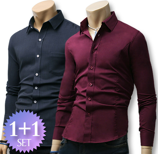 블루포스 안느비 남자 긴팔 남방 + 리노스 남방 1+1세트 [2장 묶음] 링클프리 구김 없는 남성 셔츠