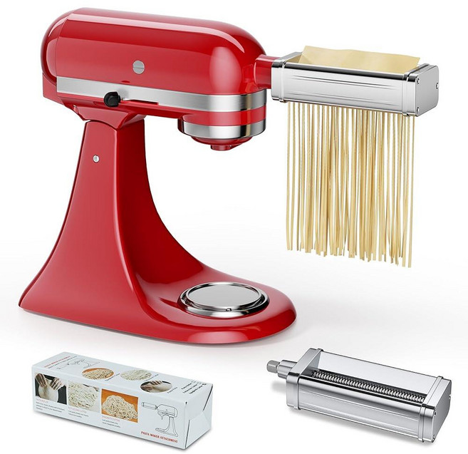 파스타 시트 롤러 스파게티 커터 페투치니 KSMPRA 3피스 세트를 포함한 모든 KitchenAid 키친에이드 스탠드 믹서용 메이커 부속품 세트 216571